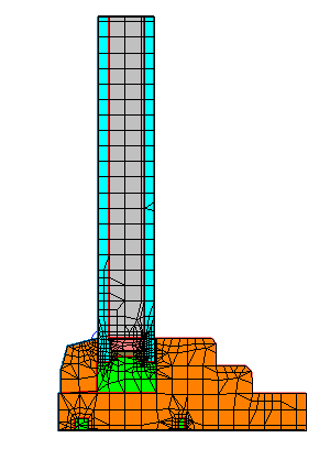 NFRC finite element mesh of window frame cross-section